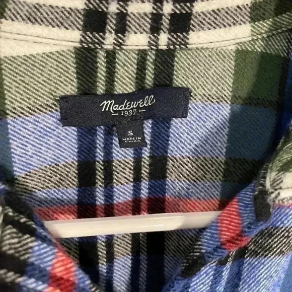 Madewell Larchmont Plaid Ex Boyfriend Flannel Button Down Top size Small - Picture 4 of 8
